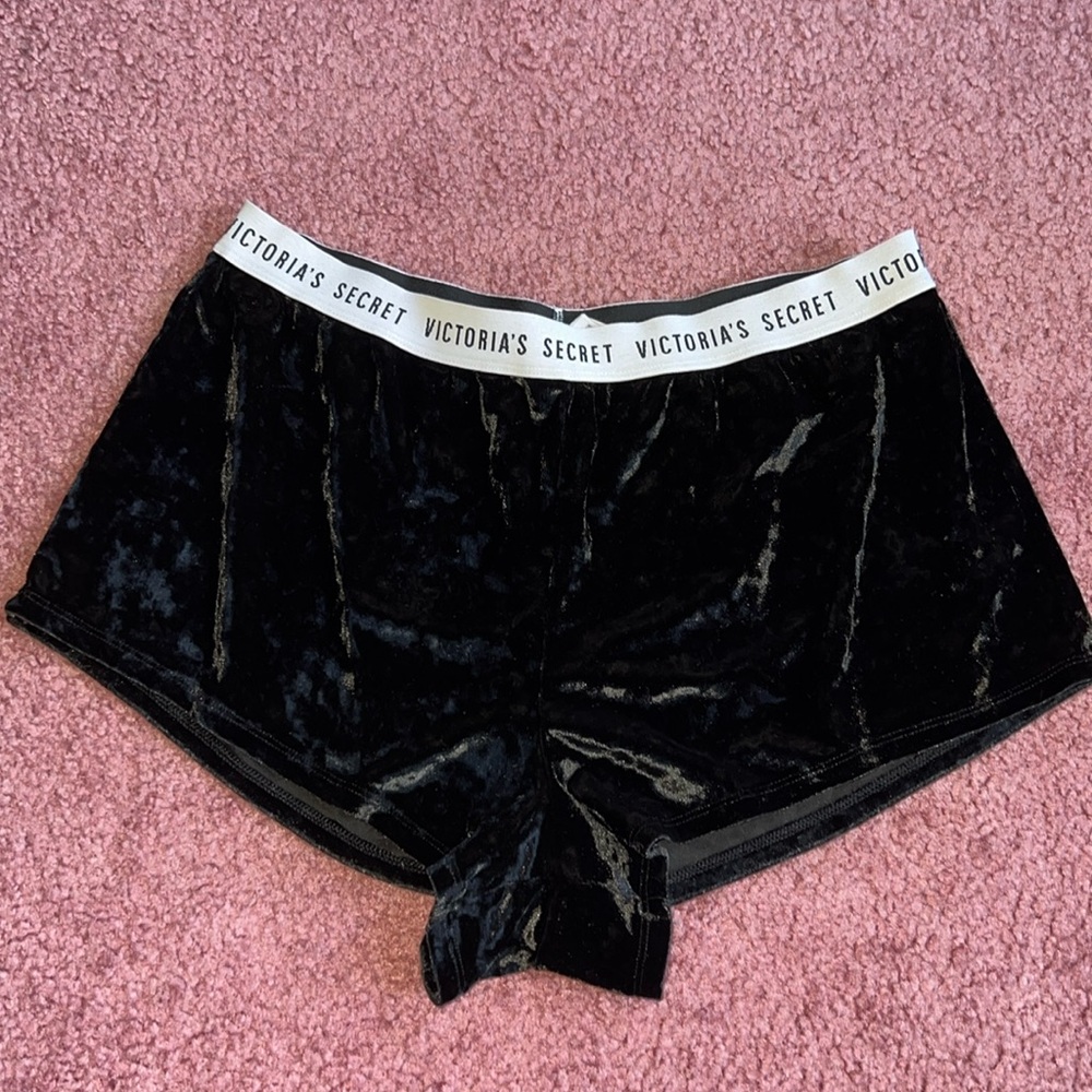 Victorias Secret Black Velvet PJ shorts